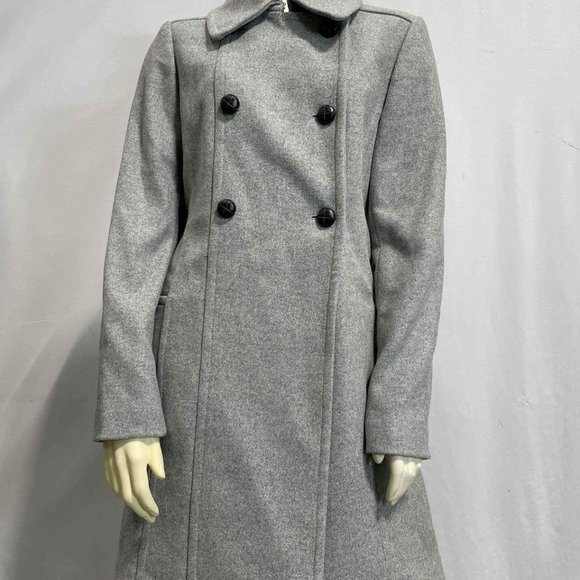 NWT Express Women's Gray Recycled Wool Pea Coat Size Medium - New Winter Coat - Picture 12 of 12